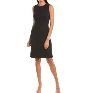 J. McLaughlin Mattie Dress NWT Navy Blue Solid Ribbon Trim Size 6